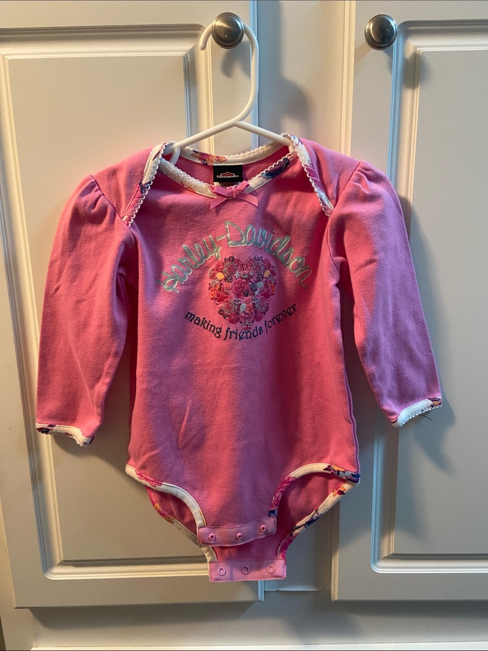 Harley-Davidson Pink Floral Graphic Infant Bodysuit